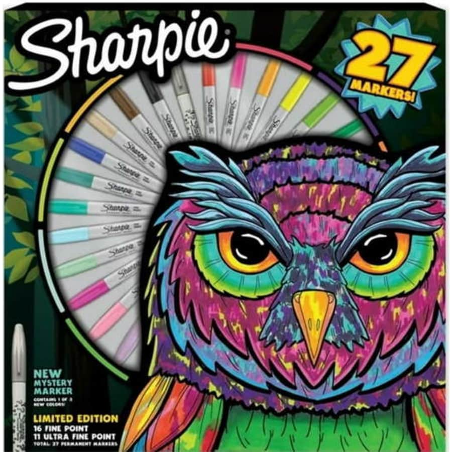 Sharpie Permanent Markers 27-Piece Spinner Pack for $10