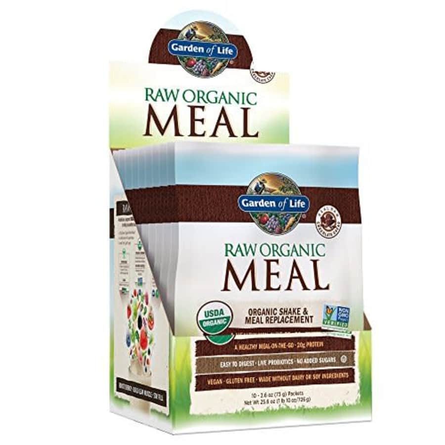 Garden of Life Raw Organic Meal Replacement Powder - Chocolate, 20 Servings (10ct Tray), 20g Plant for $50