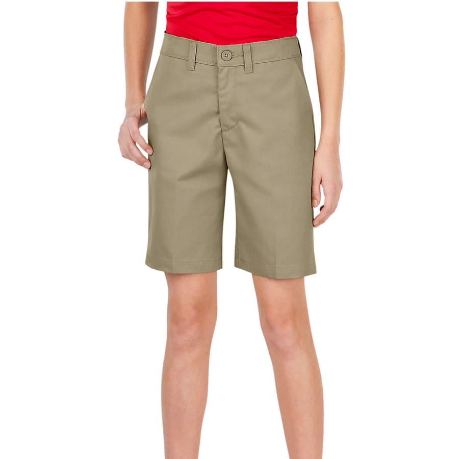 Dickies Girls' Plus FlexWaist Slim Fit Flat Front Shorts for $4