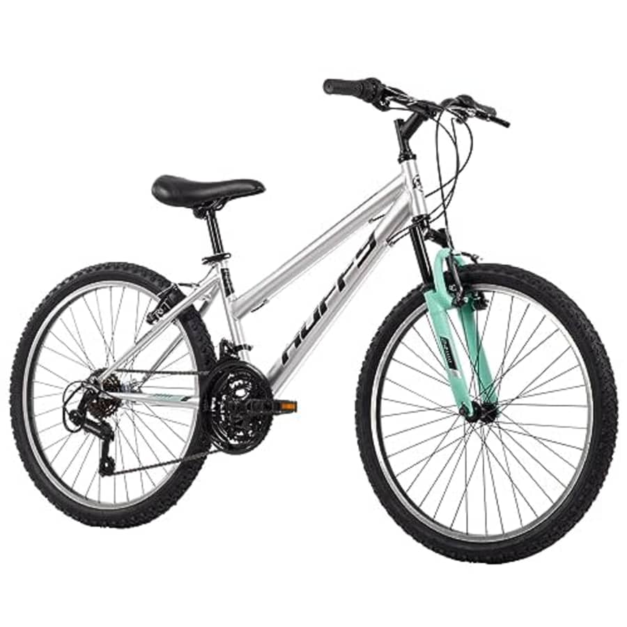 Huffy Stone Mountain 21-Speed Hardtail Ladies Mountain Bike, 24-inch, Silver for $230
