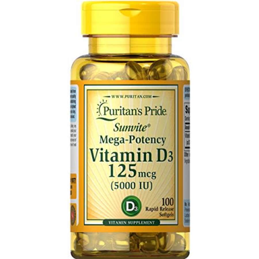 Puritan's Pride Vitamin D3 Mega Potency 5000 IU Bolsters Immune Health System Support and Healthy for $10