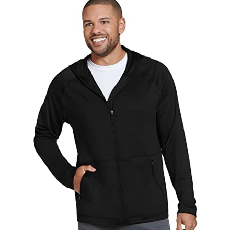 Jockey Men's Activewear Hooded Tech Jacket, Black, 2XL for $11 Jockey Men's Activewear Hooded Tech Jacket, Black, 2XL for $11