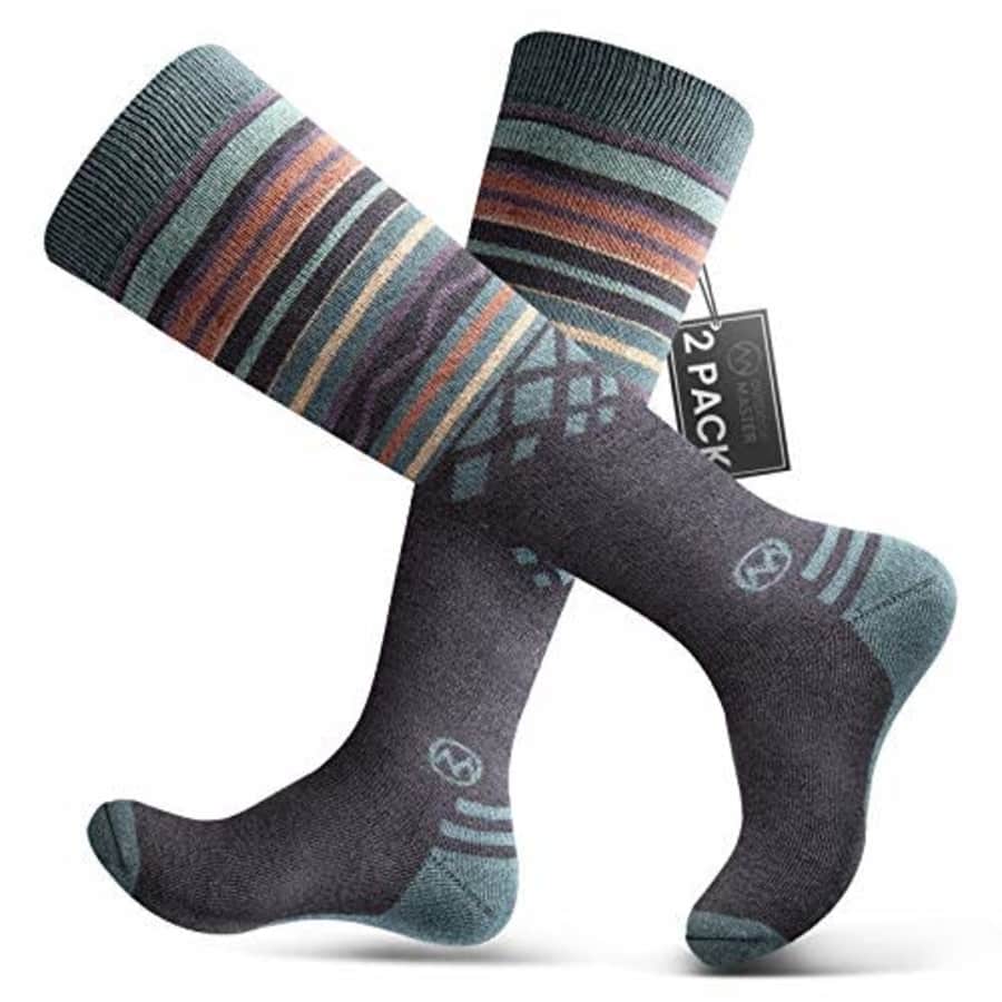 Outdoor Master Ski Socks 2-Pack Merino Wool, Non-Slip Cuff for Men & Women - Gray,L/XL for $29 Outdoor Master Ski Socks 2-Pack Merino Wool, Non-Slip Cuff for Men & Women - Gray,L/XL for $29