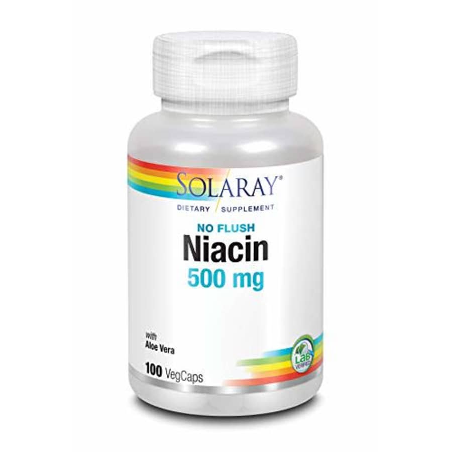 Solaray Niacin, No Flush 500 mg, Healthy Energy & Circulatory System Support, Vegan, 100 Servings, for $16
