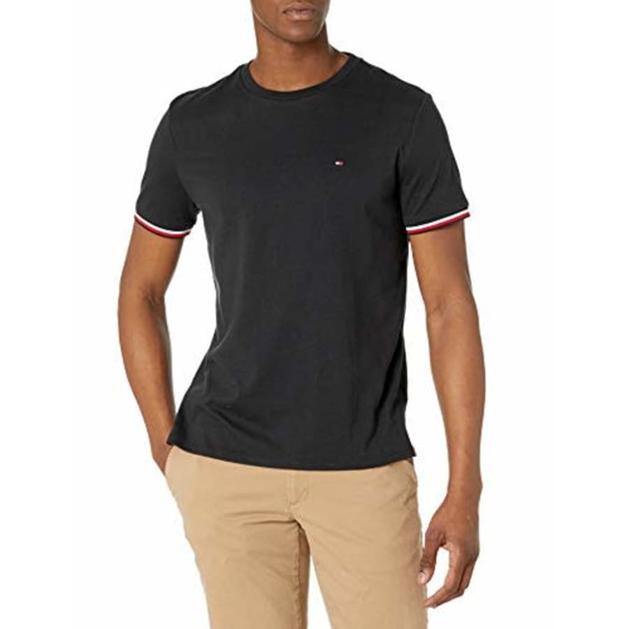 Tommy Hilfiger Men's Short Sleeve Crewneck T Shirt, Jet Black-PT, MD for $37 Tommy Hilfiger Men's Short Sleeve Crewneck T Shirt, Jet Black-PT, MD for $37