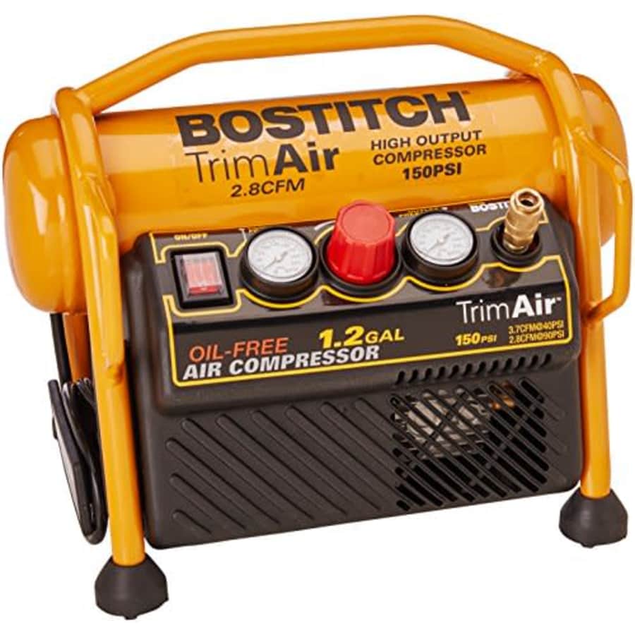 BOSTITCH Air Compressor for Trim, Oil-Free, High-Output, 1.2 Gallon, 120 PSI (CAP1512-OF) for $249 BOSTITCH Air Compressor for Trim, Oil-Free, High-Output, 1.2 Gallon, 120 PSI (CAP1512-OF) for $249
