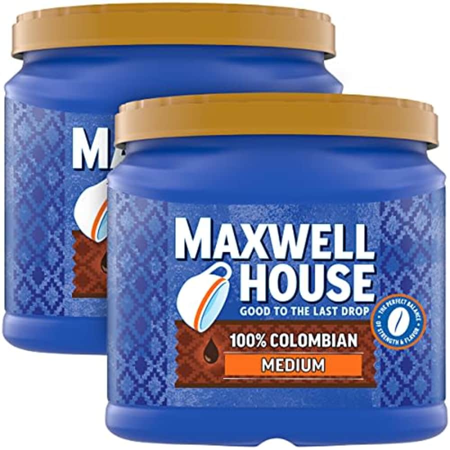 Maxwell House 100% Colombian Medium Roast Ground Coffee ,2 Count (Pack of 1) for $33