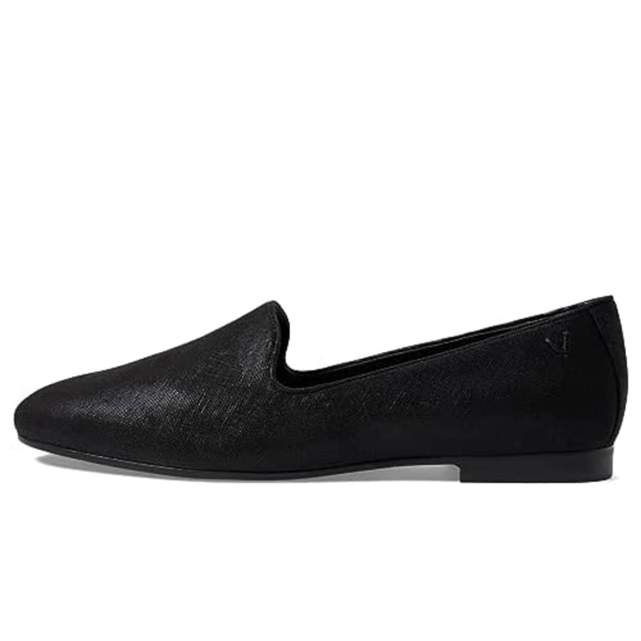 Vionic Willa Womens Sleek Leather Casual Slip On Moc Black Shimmer Txtl - 7 Wide for $140