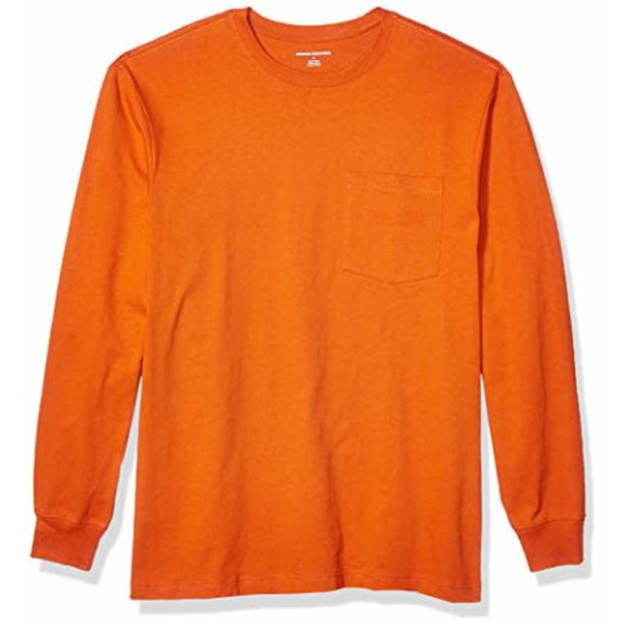 Amazon Essentials Men's Long-Sleeve Heavyweight Workwear Pocket T-Shirt, Gold, Large for $10 Amazon Essentials Men's Long-Sleeve Heavyweight Workwear Pocket T-Shirt, Gold, Large for $10