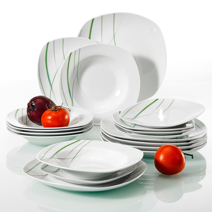 Veweet Aviva 18-Piece Porcelain Dinnerware Set for $48