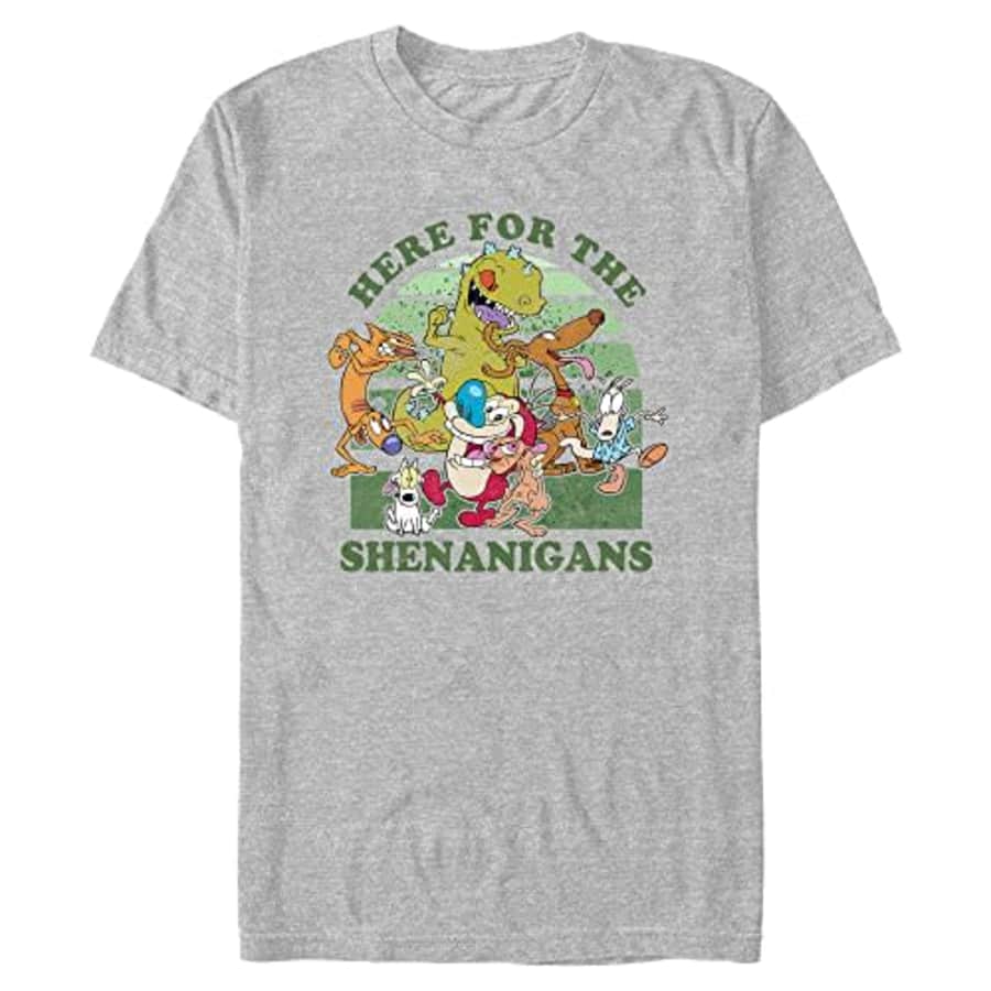 Nickelodeon Men's Big & Tall Nick Shenanigans T-Shirt, Athletic Heather, Large Tall for $14