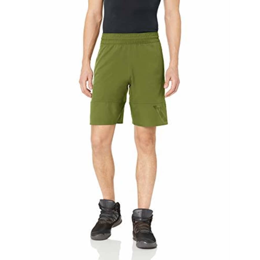 adidas Men's N3xt L3v3l Basketball Shorts, Tech Olive, XX-Large for $33
