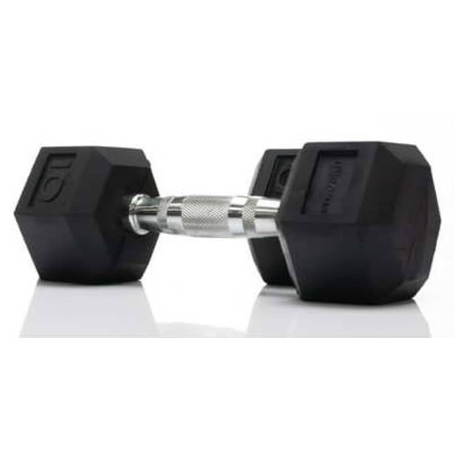 Tru Grit Fitness 10-lb. Rubber Hex Dumbbell Pair for $10