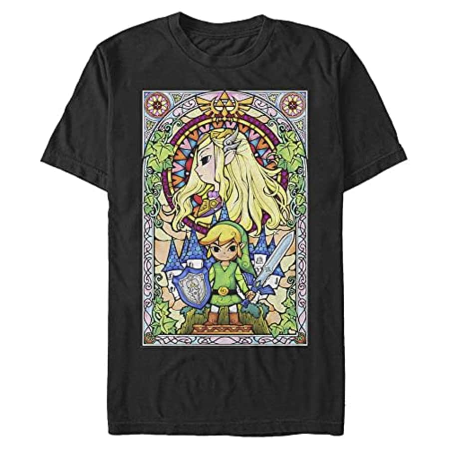 Nintendo Men's Regal Glass T-Shirt, Black, 4X-Large for $25