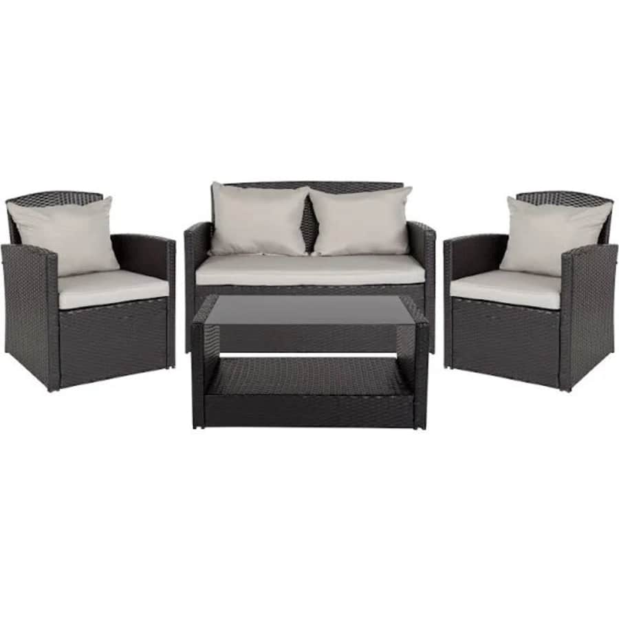 Flash Furniture Aranas 4-Piece All-Weather Patio Sofa Set for $518 Flash Furniture Aranas 4-Piece All-Weather Patio Sofa Set for $518