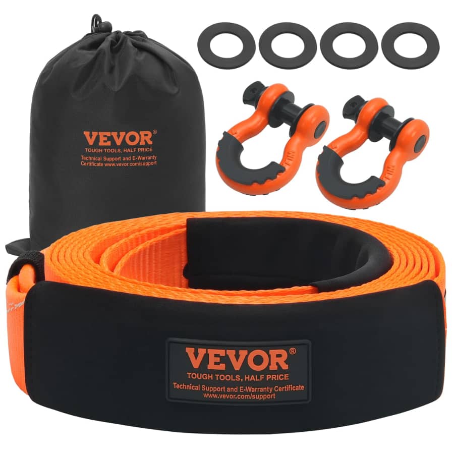 Vevor 3" x 20-Foot Tow Strap Recovery Kit for $15 Vevor 3" x 20-Foot Tow Strap Recovery Kit for $15