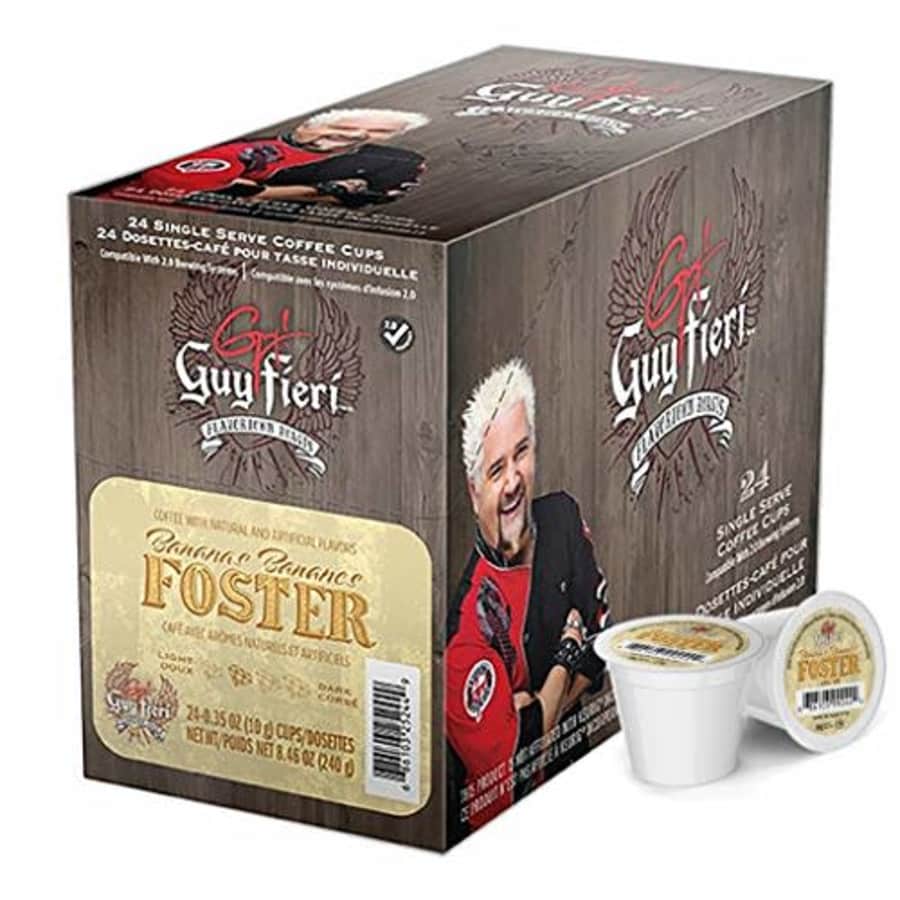 Guy Fieri Flavortown Coffee Pods, Bananas Foster Flavored Coffee, Medium Roast Coffee for Keurig K for $17