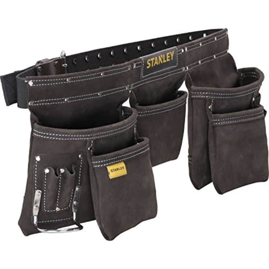 Stanley Tools STANLEY Leather Tool Belt Pouch Apron, Multi-Pockets Storage Organiser, Hammer Loop, STST1-80113 for $68
