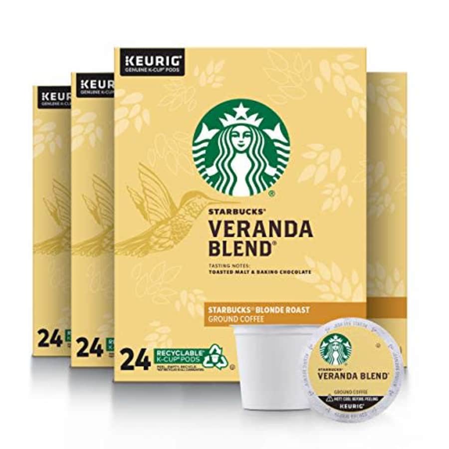 Starbucks Veranda Blend Coffee K-Cup Pods | Blonde Roast | Coffee Pods for Keurig Brewers | 4 Boxes for $53 Starbucks Veranda Blend Coffee K-Cup Pods | Blonde Roast | Coffee Pods for Keurig Brewers | 4 Boxes for $53