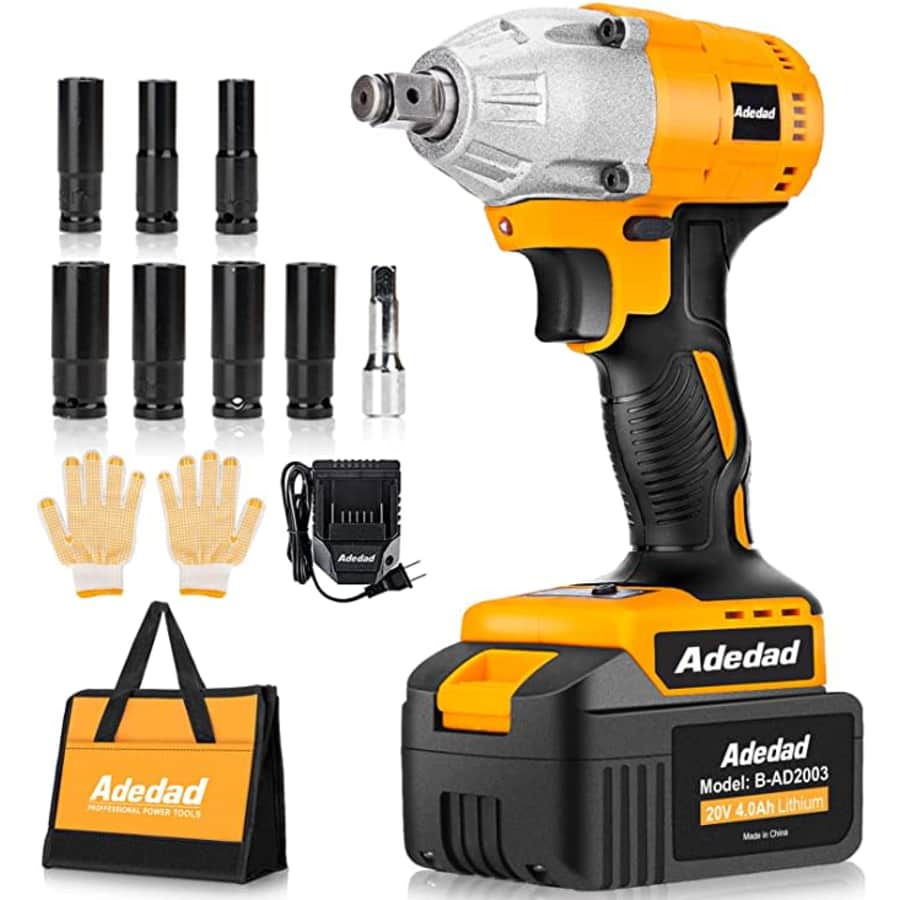 Adedad 20V Cordless Impact Wrench Kit for $65 Adedad 20V Cordless Impact Wrench Kit for $65