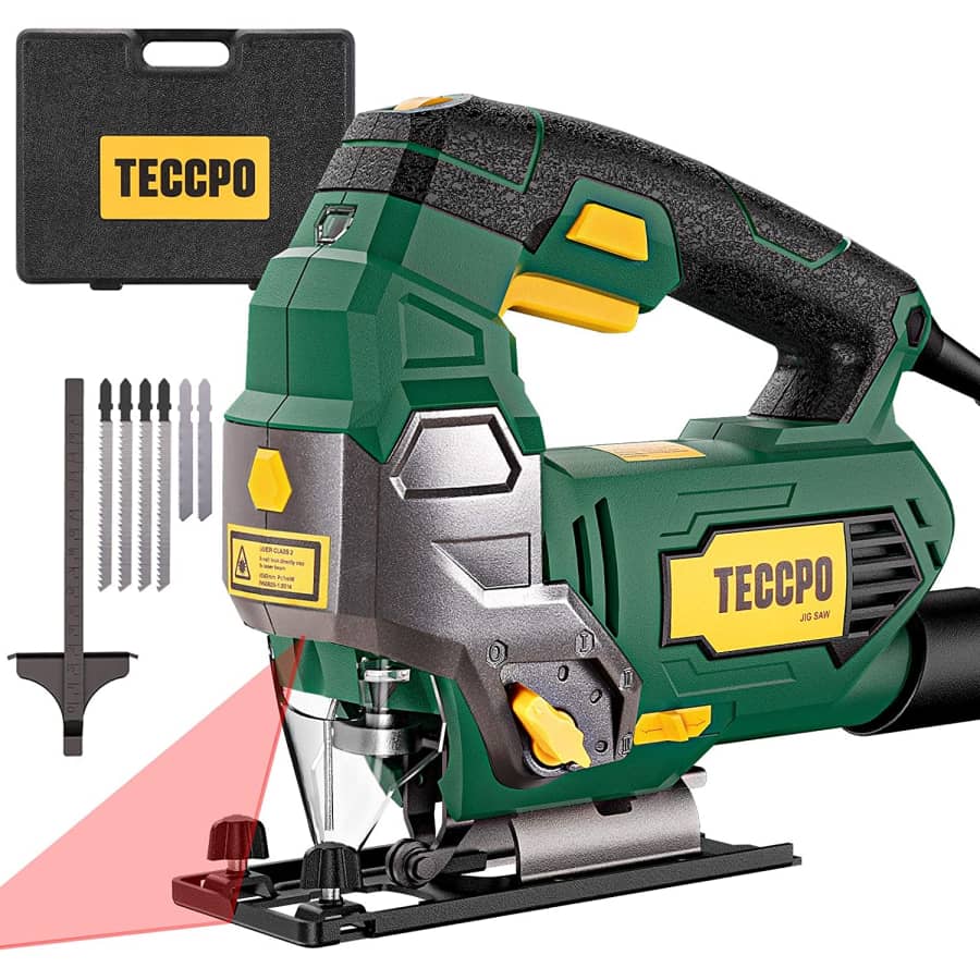 Teccpo 6.5-Amp 3000 SPM Jig Saw with Laser for $42 Teccpo 6.5-Amp 3000 SPM Jig Saw with Laser for $42