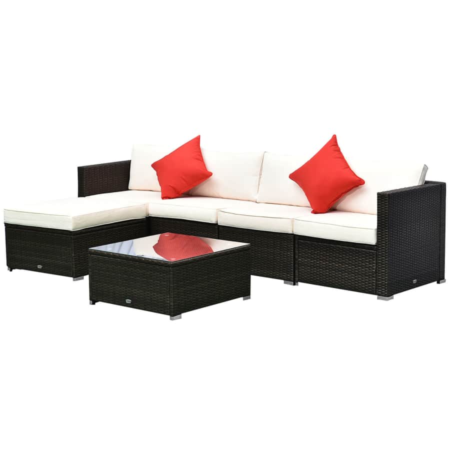 Outsunny 6-Piece Outdoor Rattan Sofa Furniture Set for $382