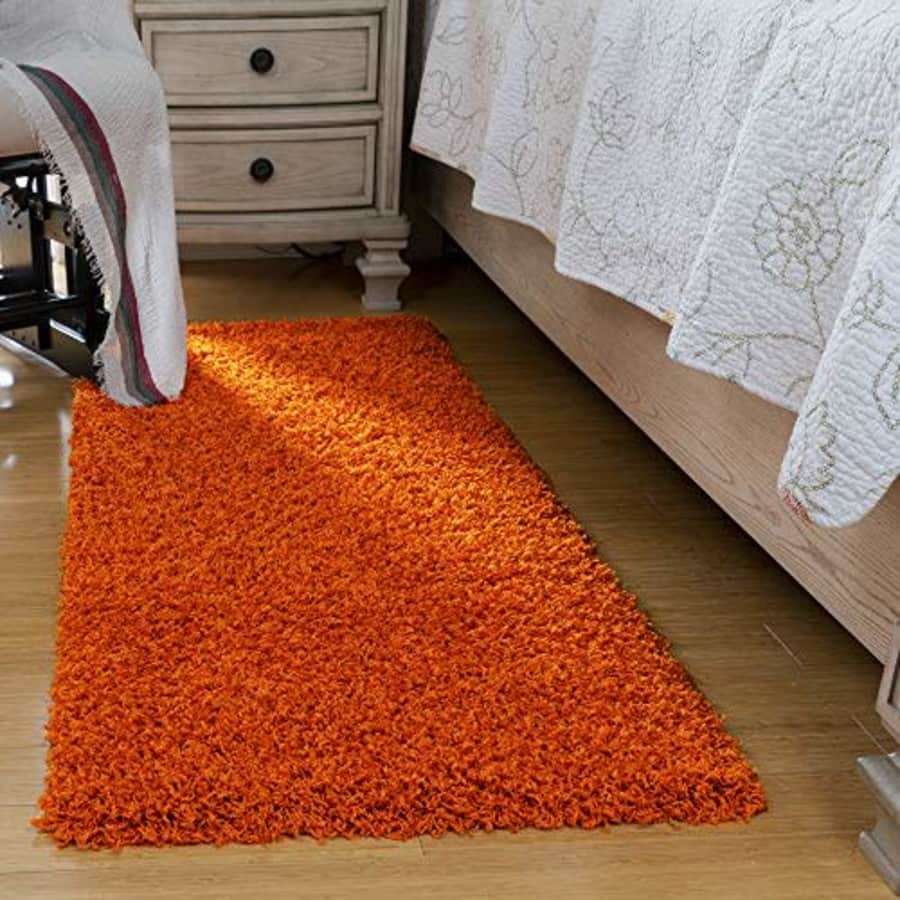 Ottomanson Shag Collection Area Rug, 20" x 59", Orange for $20