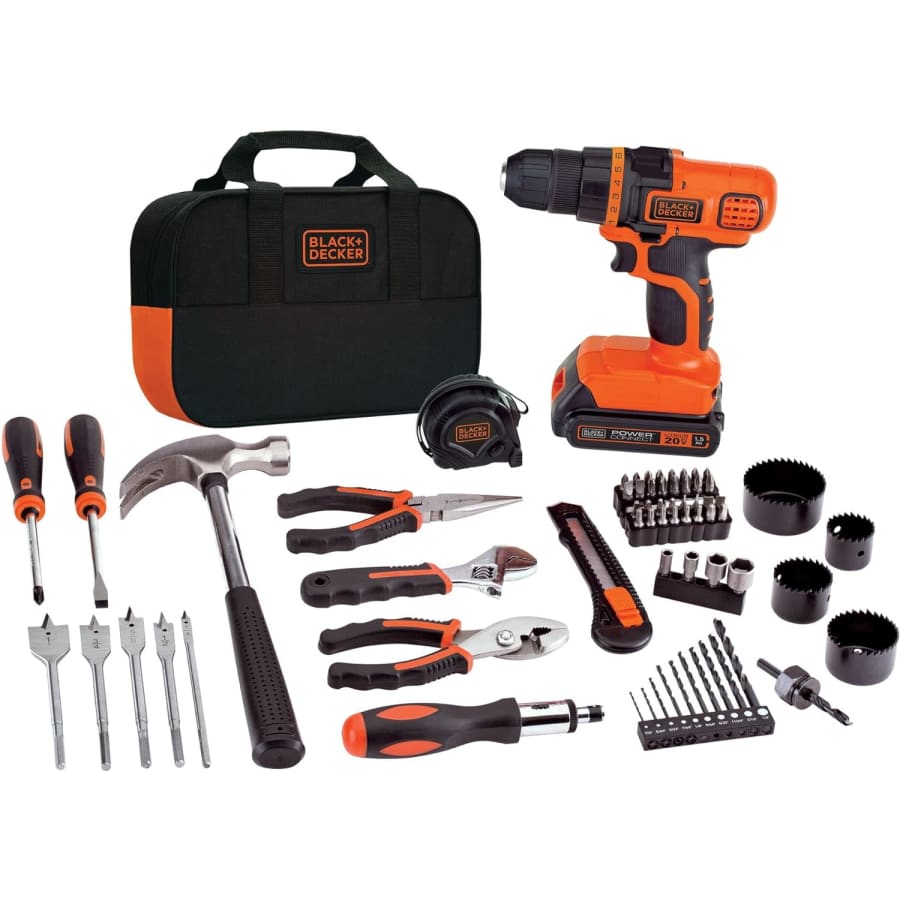 Black + Decker 20V Max 68-Piece Drill & Home Tool Kit: $80