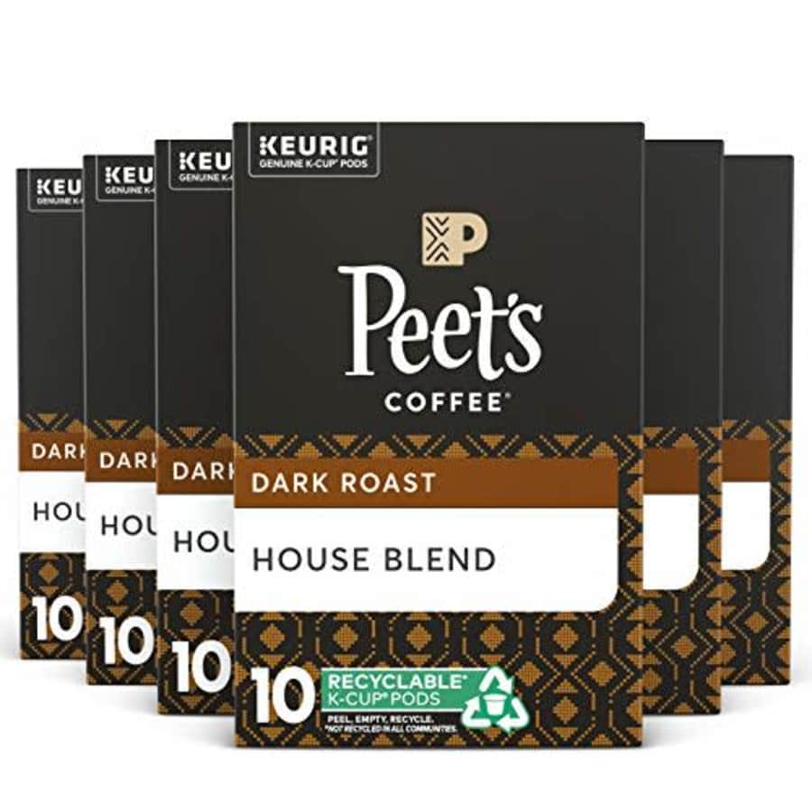 Peet's Peets Coffee House Blend K-Cup Coffee Pods for Keurig Brewers, Dark Roast, 60 Pods for $46 Peet's Peets Coffee House Blend K-Cup Coffee Pods for Keurig Brewers, Dark Roast, 60 Pods for $46