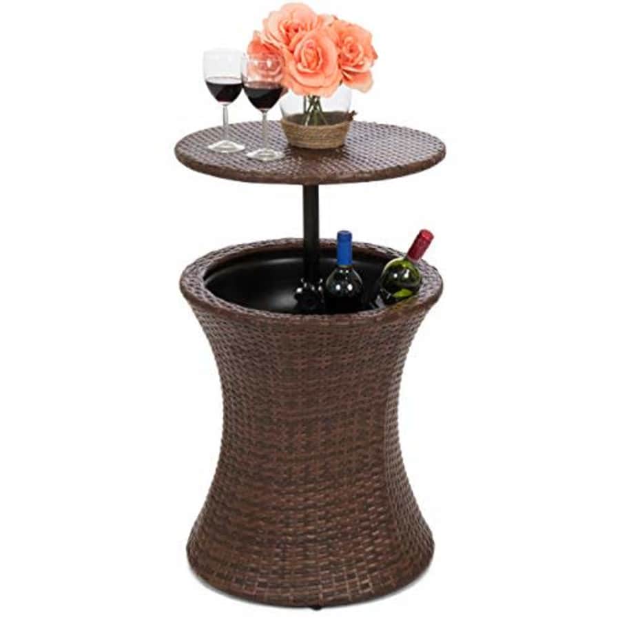 Best Choice Products 7.5-Gallon Outdoor All-Weather Wicker Patio Pool Cooler Bar Table w/Adjustable for $94 Best Choice Products 7.5-Gallon Outdoor All-Weather Wicker Patio Pool Cooler Bar Table w/Adjustable for $94