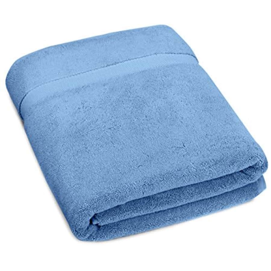 Amazon Brand Pinzon Heavyweight Luxury Cotton Large Towel Bath Sheet - 70 x 40 Inch, Marine for $34