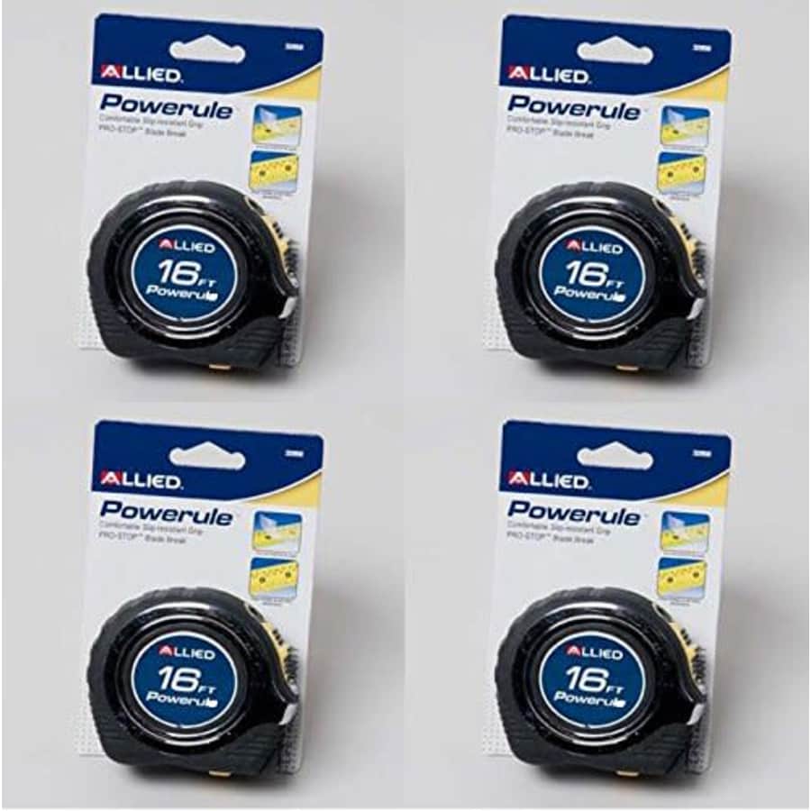 Set of 4 Allied Tools 16-Feet Powerule Tape Measure for $12