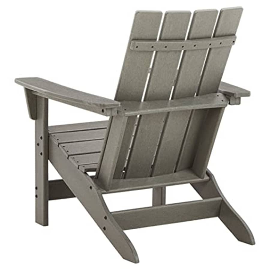 Signature Design by Ashley Visola Outdoor Patio HDPE Weather Resistant Adirondack Chair, Gray for $250