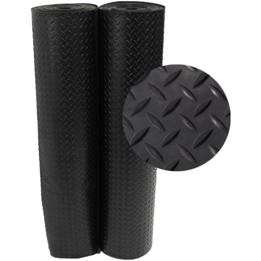 Rubber-Cal 4x8-Foot Diamond Plate 1/8" Gauge Rubber Flooring Mat for $29