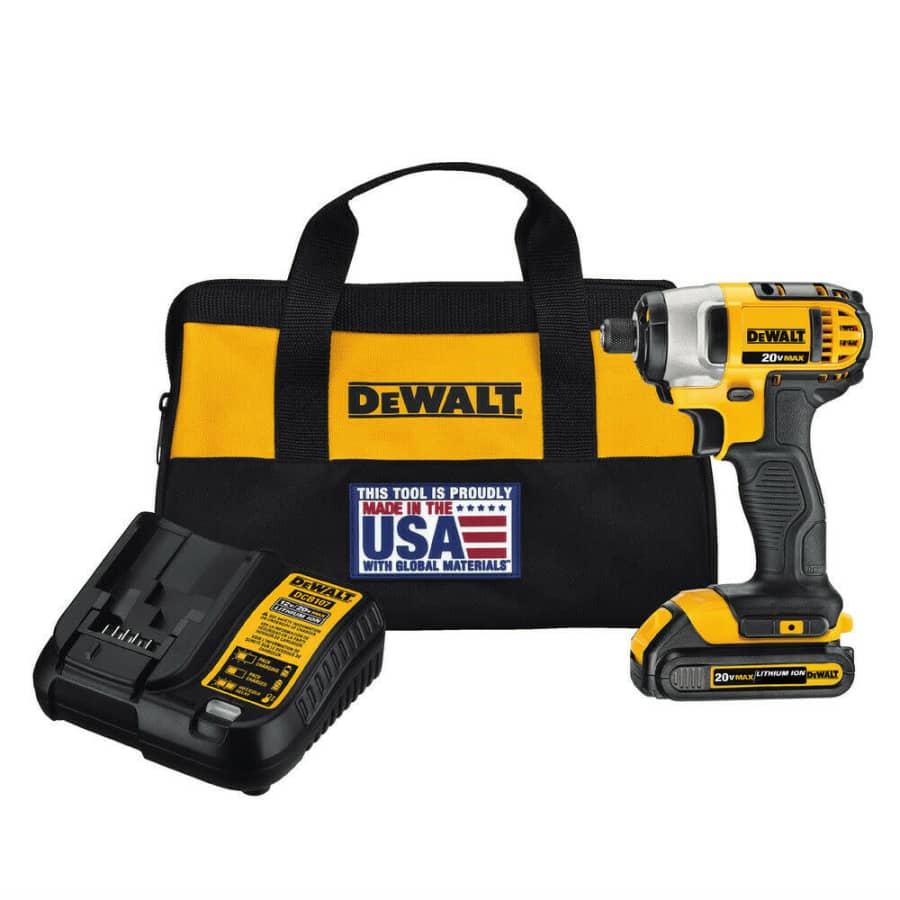 Dewalt 20V MAX 1.5 Ah Li-Ion 1/4" Impact Driver Kit for $81