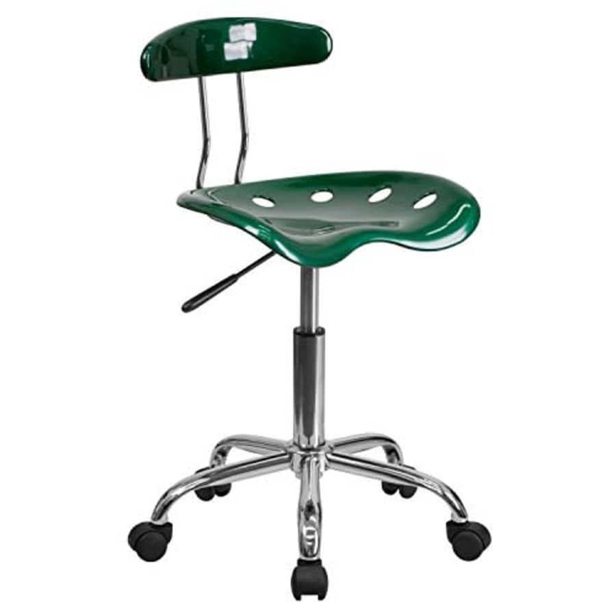 Flash Furniture Vibrant Green and Chrome Swivel Task Office Chair with Tractor Seat for $122