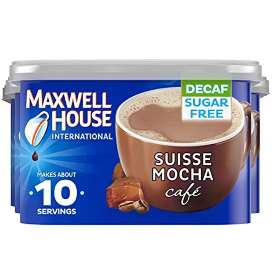 Maxwell House International Decaf Suisse Mocha Instant Coffee (4 oz Canisters, Pack of 4) for $27