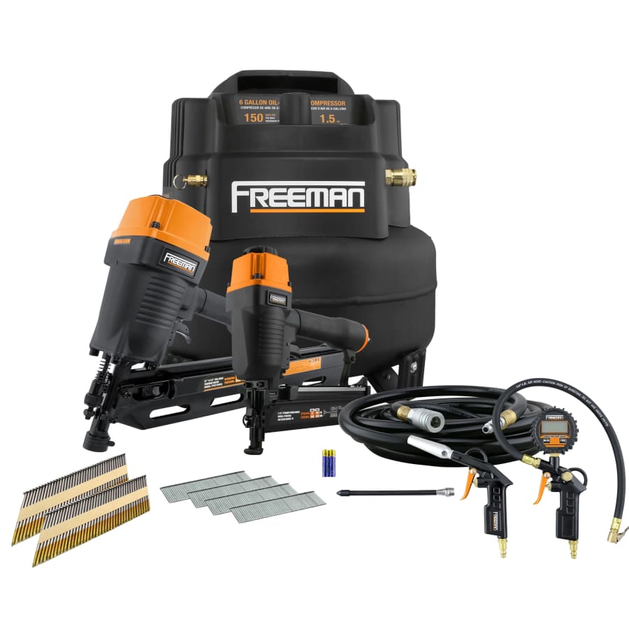 Freeman 6-Gallon Air Compressor Bundle w/ 2 Nailers for $179