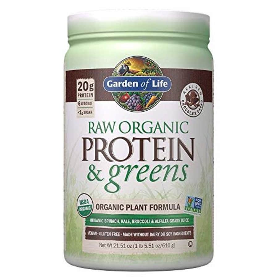 Garden of Life Raw Organic Protein & Greens Chocolate - 20 Servings, Vegan Protein Powder for Women for $36 Garden of Life Raw Organic Protein & Greens Chocolate - 20 Servings, Vegan Protein Powder for Women for $36