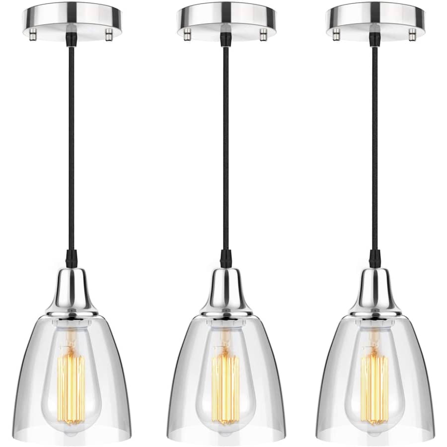 Brightever Glass Pendant Lights 3-Pack for $34