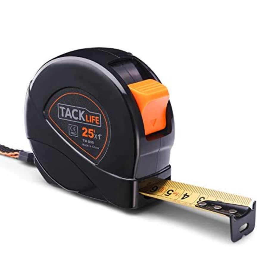 Tacklife Measuring Tape, Tape Measure 25Ft(8m) Tape Ruler Metric and Inches with Movable Hook, Nylon for $24