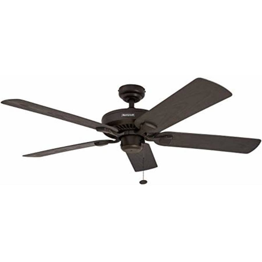 Honeywell Belmar 52-Inch Outdoor Ceiling Fan, Five Damp Rated Blades, Exterior, Bronze for $101
