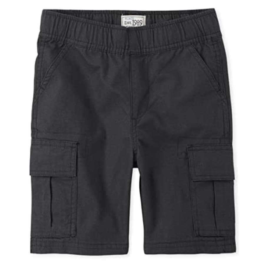 The Children's Place Boys' Pull On Cargo Shorts, Washed Black, 18 for $12