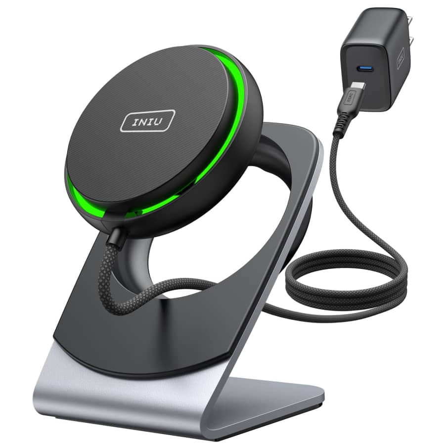 INIU 15W Magnetic Wireless Charger Stand for $13