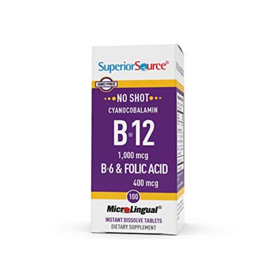 Superior Source No Shot Vitamin B12 Cyanocobalamin (1000 mcg), B6, Folic Acid, Quick Dissolve for $13