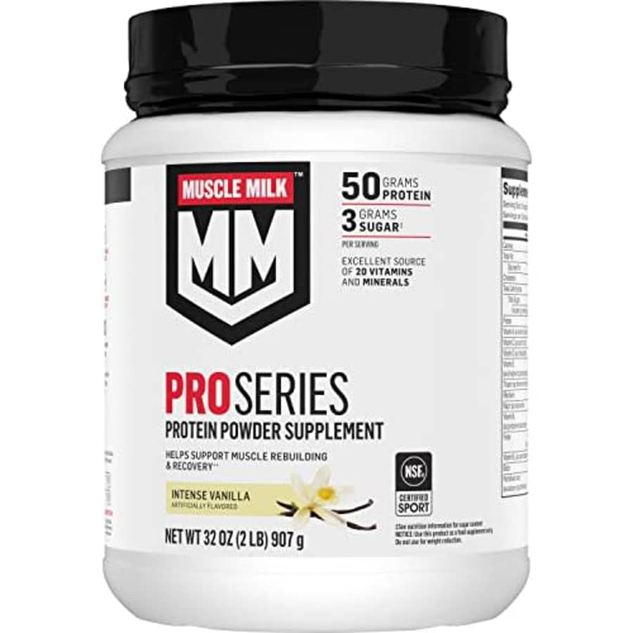 Muscle Milk Pro Series Protein Powder Supplement, Intense Vanilla, 2 Pound, 11 Servings, 50g for $26 Muscle Milk Pro Series Protein Powder Supplement, Intense Vanilla, 2 Pound, 11 Servings, 50g for $26
