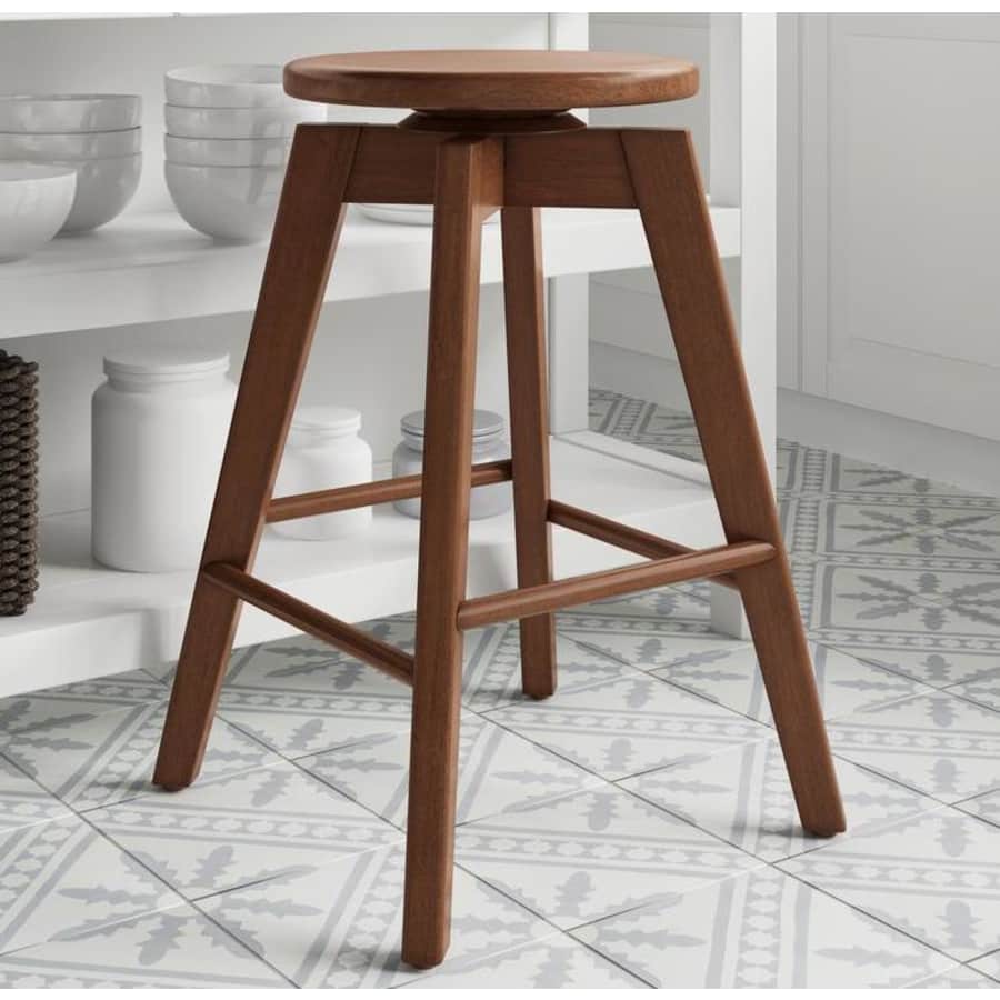 Nathan James Amalia 25" Solid Wood Swivel Bar Stool for $62