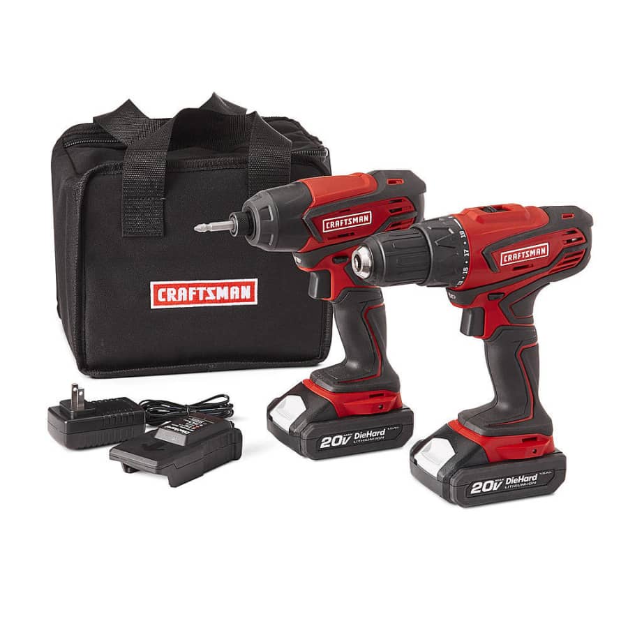 Craftsman 20V MAX Cordless Drill and Impact Driver Combo Kit for $85
