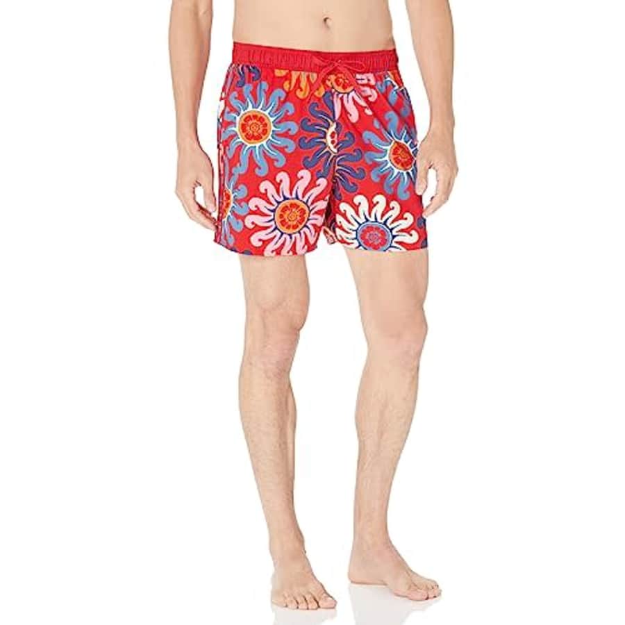 adidas Men's Standard X Farm Unitefit Length Swim Shorts, Vivid Red/White, Medium for $10