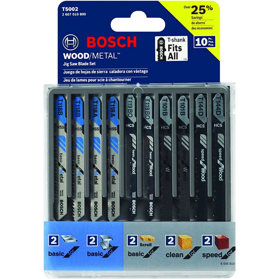 Bosch T-Shank Jigsaw Blade 10-Pack for $11